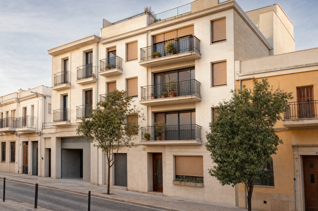 Edificio residencial en un entorno urbano mediterráneo; imagen ilustrativa.